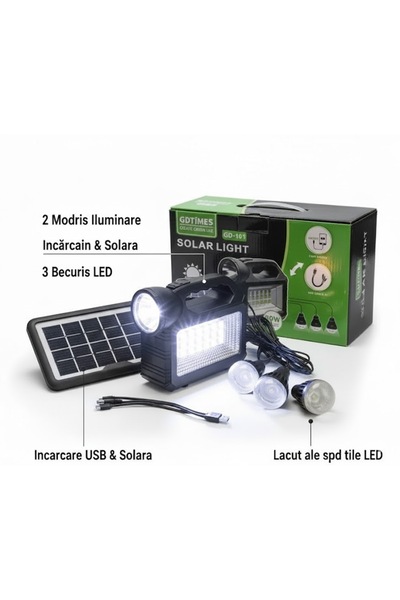 THO Ηλιακό Φανάρι LED 80W 3x λάμπες gd-101