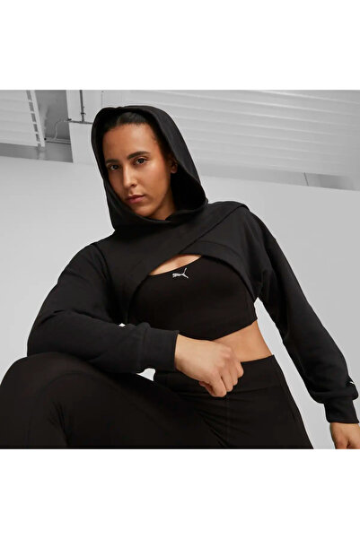 Puma FIT MOVE CROP HOODIE Μαύρο Γυναικείο Φούτερ με Κουκούλα