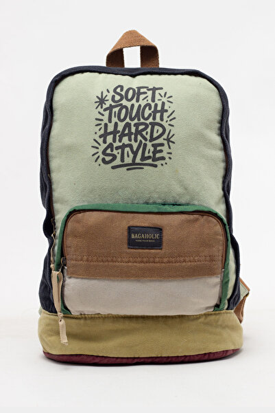 KAFF Με φερμουάρ μπροστά Με τσέπες Design Casual Unisex Vintage Canvas Σακίδι...