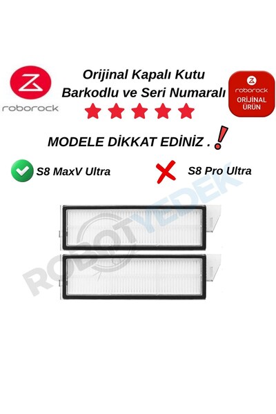 Roborock S8 MaxV Ultra Γνήσιο Φίλτρο Hepa 2 Τεμάχια