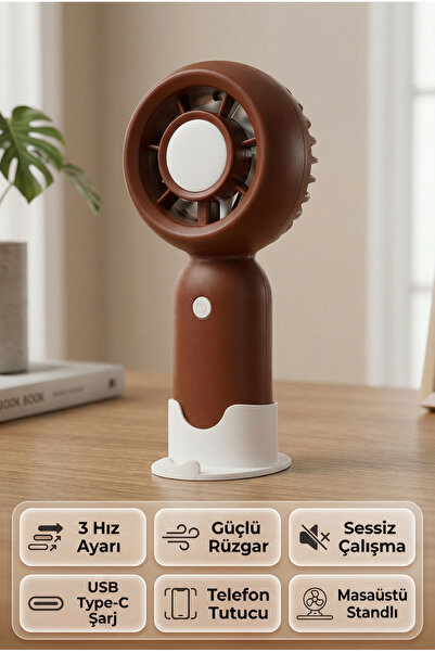 indirimsevinci USB Şarjlı Taşınabilir Mini Serinletici Fan Sessiz 3 Kademeli ...