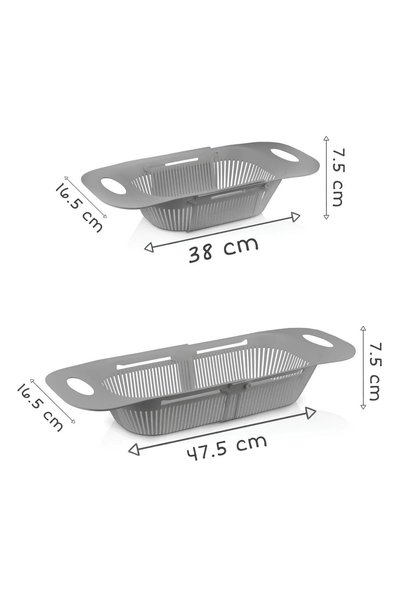 Bev Kitchen Adjustable Strainer Practical Plastic Strainer with Extendable Length