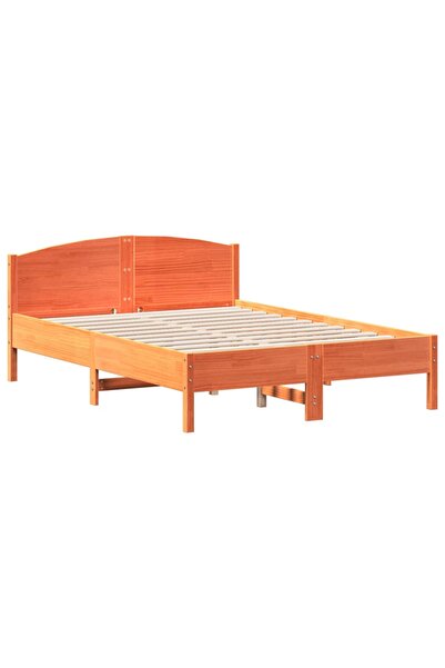 vidaxl Cadru pat fără saltea, maro ceruit, 120x190 cm, lemn masiv pin