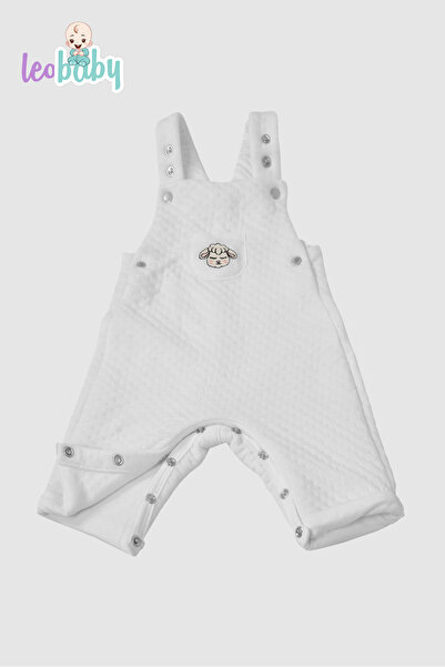 leo baby Bebek Pamuklu Kapitone Salopet Tulum – Askılı Çıtçıtlı, Kuzucuk Nakı...