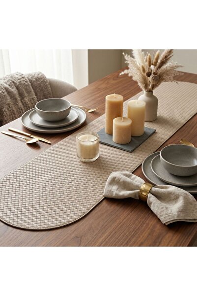 Grand Fine Art 1 Adet Deri Mini Runner-Klavye Altlığı-Masa Matı-Masa Sümeni -...