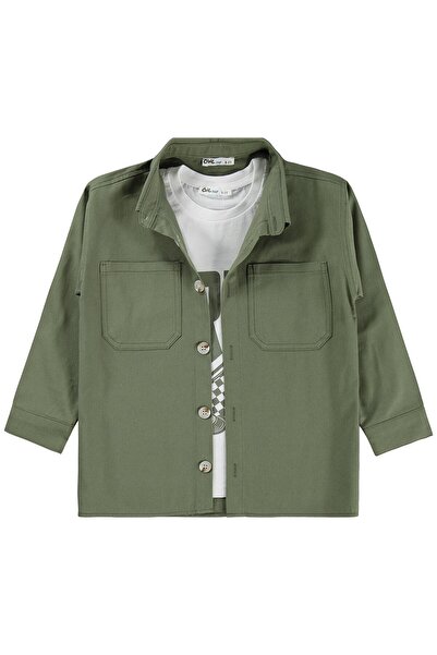 Civil Boys Double Pocket T-Shirt for 10-13 Years Old - Khaki
