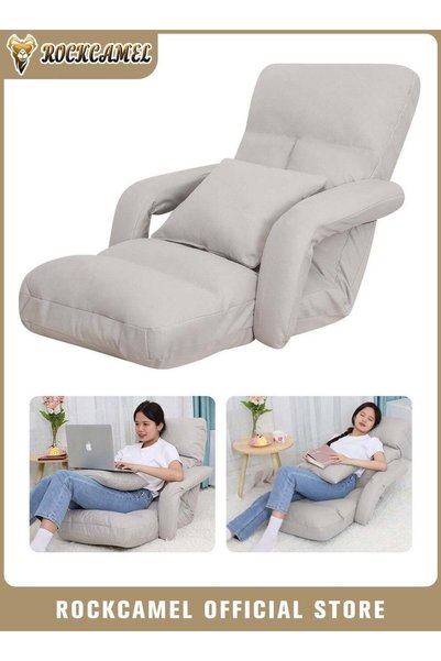 ROCKCAMEL Oversized Floor Sofa Chair， Multi-Level Adjustable Lazy Lounger, Te...