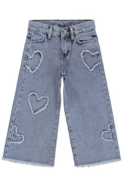 Civil Girls Παντελόνι τζιν με καρδιές για παιδιά 2-5 ετών - Μπλε
