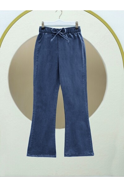 Modamorfo Τζιν παντελόνι με ισπανικό τελείωμα και λεπτομέρεια από δαντέλα - Σ...