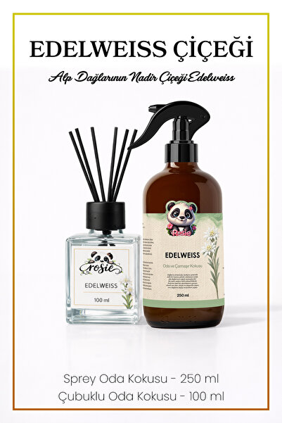 Rosie Edelweiss 250 ml Sprey + 100 ml Çubuklu Oda Kokusu Serisi