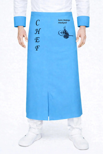 Üniformanya Ποδιά Μάγειρα με Όνομα και Δώρο, Ποδιά Σεφ που δένει στη μέση, Πο...