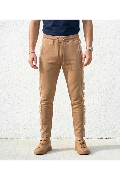 Plus Scorpion Erkek Slim Fit Eşofman Altı – Yazılı Şerit Detaylı, Dar Paça Jo...