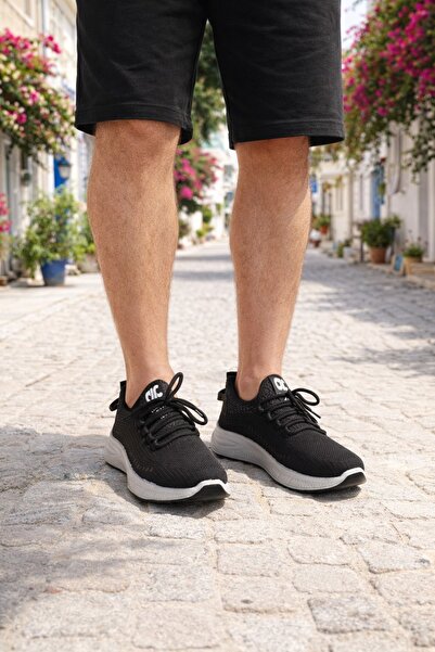 Peta Pantofi sport negri pentru bărbați, model casual confortabil, cu șiretur...
