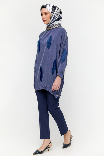 Setrms Yaprak Aplikeli Cupra Tunik