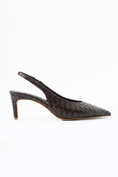 Eataly Shoes Elira Knitted Slingback Ανοιχτό καφέ Γυναικεία παπούτσια με τακούνι