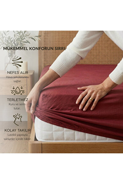 Prime Sleeks 100% Cotton Double Fitted Sheet 160X200 cm Poplin Fabric