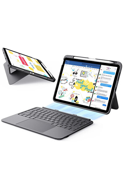 ESR Husa pentru tableta iPad Air 11 inch, ESR, Keyboard Case, Gray