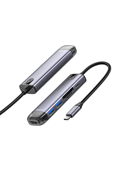 Mcdodo Διανομέας (Hub) (Hu-7740) - 6 σε 1, 2x USB 3.0, USB-C PD 100W, HDMI 4K...