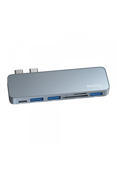 Yesido USB-C Hub Hb10 for Apple Macbook Pro / Air, 6in1, Gray