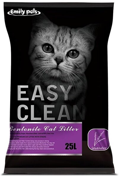 Emily Pets ®   فراش قطط بنتونيت عالي الجودة برائحة اللافندر المنعشة (25 لتر)