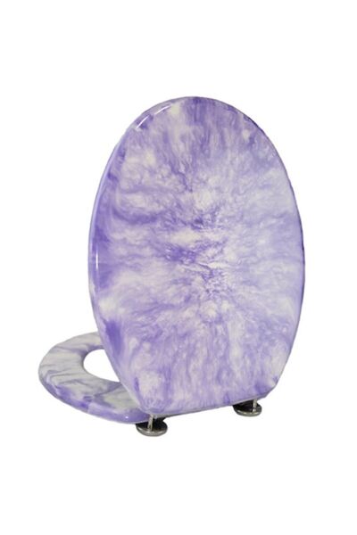 OEM Capac universal pentru scaun de toaletă Marmo Purple cu balamale din oțel...