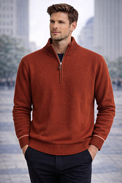 MARCO SERUSSI Lambswool yarım fermuarlı kazak