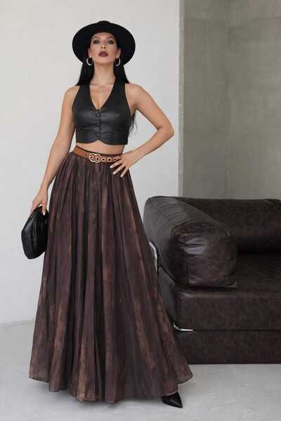 DİMA Φούστα με πιέτες και σχέδιο μπατίκ