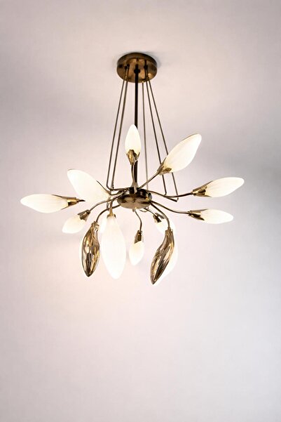 AY AVİZE TASARIM LED YAPRAK MOTİFLİ SALON MUTFAK ANTRE AVİZESİ