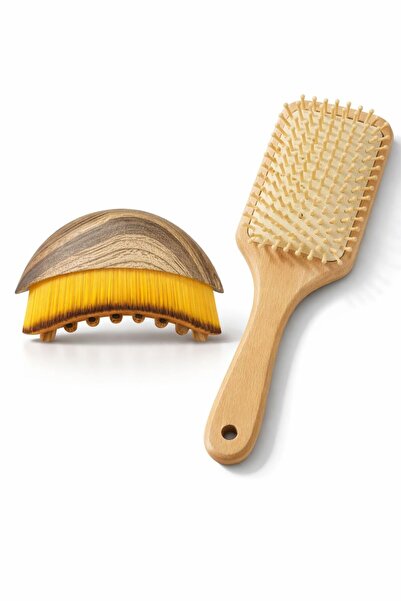 Busstier Βούρτσα λεμφικής παροχέτευσης και σετ βούρτσας μαλλιών από ξύλο μπαμ...