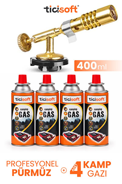 Ticisoft Pürmüz 1300° Gazlı Torch Jet Çakmak Alev Tabancası Pirinç Kaynakçı T...