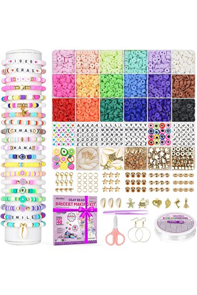 Arabest 18 Colors Clay Beads Bracelet Making Kit,DIY Jewelry Craft,Friendship...