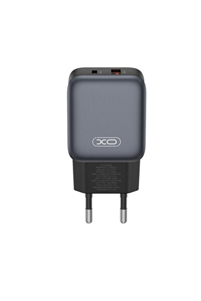 OEM XO Design L156 Τροφοδοτικό, 30W, 3A, 1 θύρα USB-A - 1 θύρα USB-C, Μαύρο