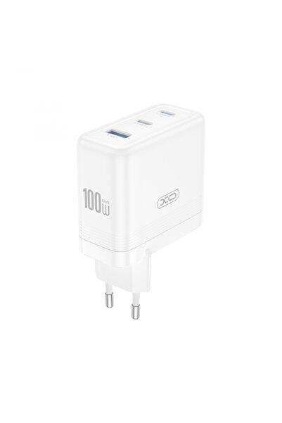 XO Design Incarcator Retea CE35, 100W, 5A, 1 x USB-A - 2 x USB-C, Alb