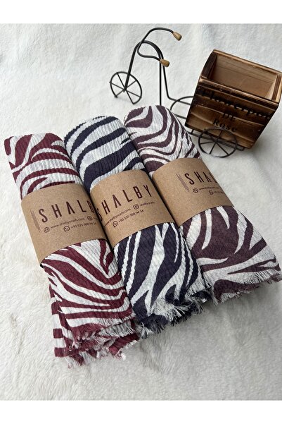 shalby Hijab Patterned Wrinkled Shawl (Set of 3)