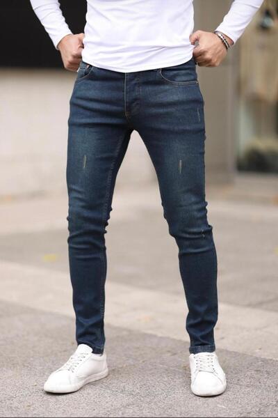 MODAMESTO Men's Brown Tinted Slim Fit Lycra Jean Trousers