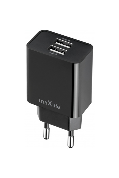 OEM MaXlife Mxtc-12 Φορτιστής τοίχου, 24W, 2.4A, 2 θύρες USB-A, Μαύρο