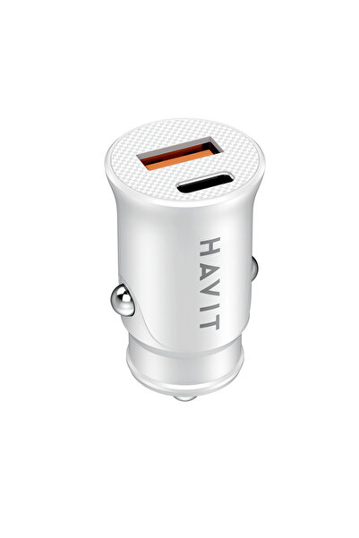 OEM Havit - Car Charger (Cc2022) - USB, USB-C, Pd20w, 3A, Pc - White