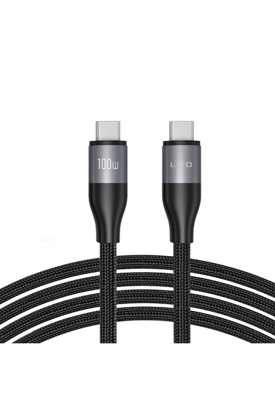 Lito - Data Cable (Ld25cc) - USB-C To USB-C, Fast Charging, Braided Nylon, 10...