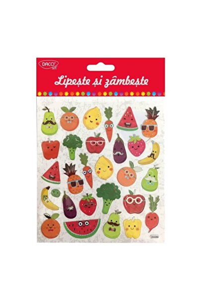 daço Αυτοκόλλητο – Φρούτα και Λαχανικά Κολλήστε και Χαμογελήστε DACO