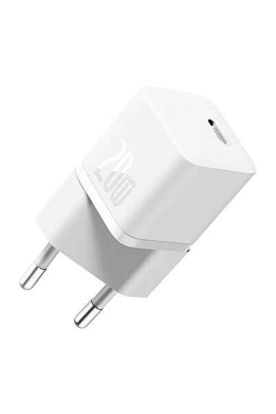 Baseus Φορτιστής τοίχου (Ccgn050102) - GAN, USB-C, Γρήγορη φόρτιση, 20W - Λευκό