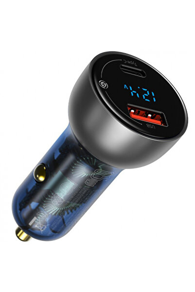 Baseus Baseus Car Charger, 65W, 5A, 1 X USB-A - 1 X USB-C, Gray Cckx-C0a