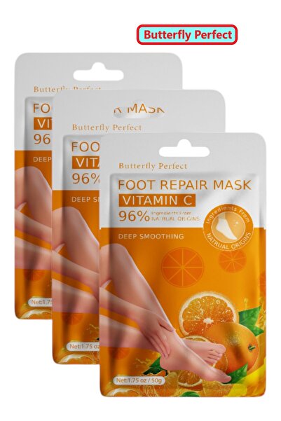 Butterfly Perfect 3Pcs Magic Foot Peeling Socks Vitamin C Collagen Enriched E...