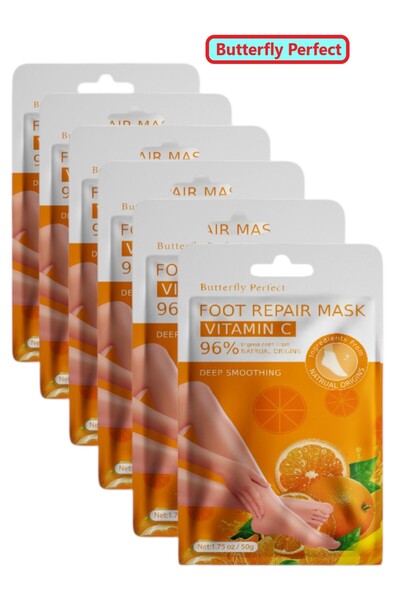 Butterfly Perfect 6Pcs Magic Foot Peeling Socks Vitamin C Exfoliating Collage...