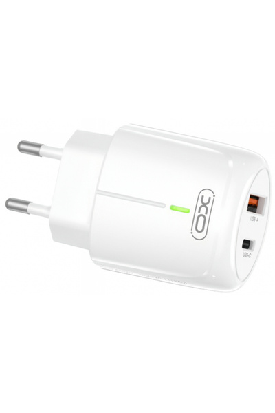 OEM Incarcator Retea XO Design Design L114, 20W, 3A, 1 X USB-A - 1 X USB-C, Alb
