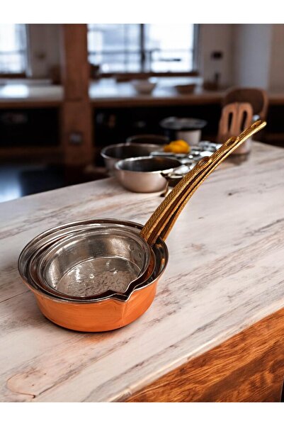 BARITCIOGLU Copper Pan Saucepan Butter Pan Frying Pan 3-Piece Set