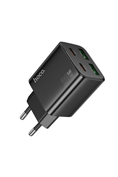OEM HOCO N55 Τροφοδοτικό, 20W, 3A, 2 X USB-A - 2 X USB-C, Μαύρο