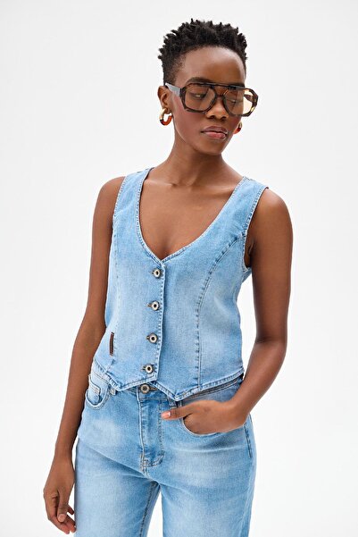 Blue Shadow Vestă de damă 3D 1730 Blugi deschiși 36