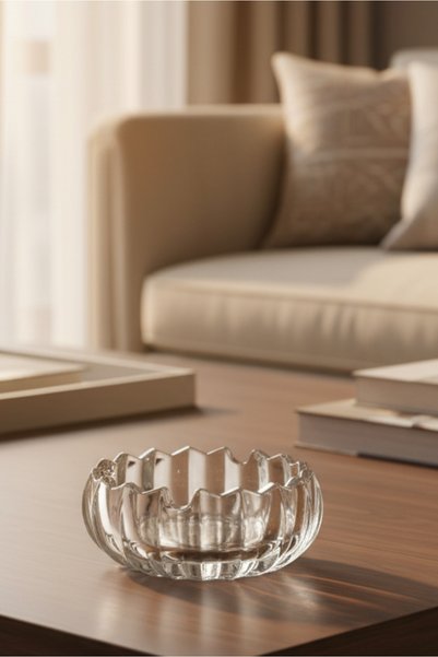 İpek Porselen Scrumieră din sticlă transparentă cu design modern 12 cm