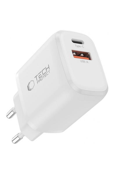 Tech-Protect Nca45w Φορτιστής Δικτύου, 45W, 3A, 1 Θύρα USB-A - 1 Θύρα USB-C, ...