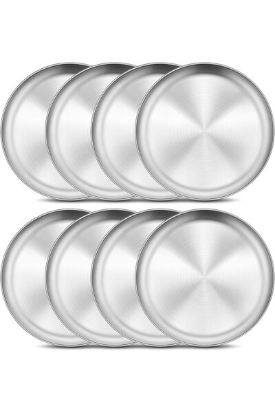 Arabest طقم أطباق من الفولاذ المقاوم للصدأ مكون من 8 قطع، مقاس 8 بوصات، مصنوع...